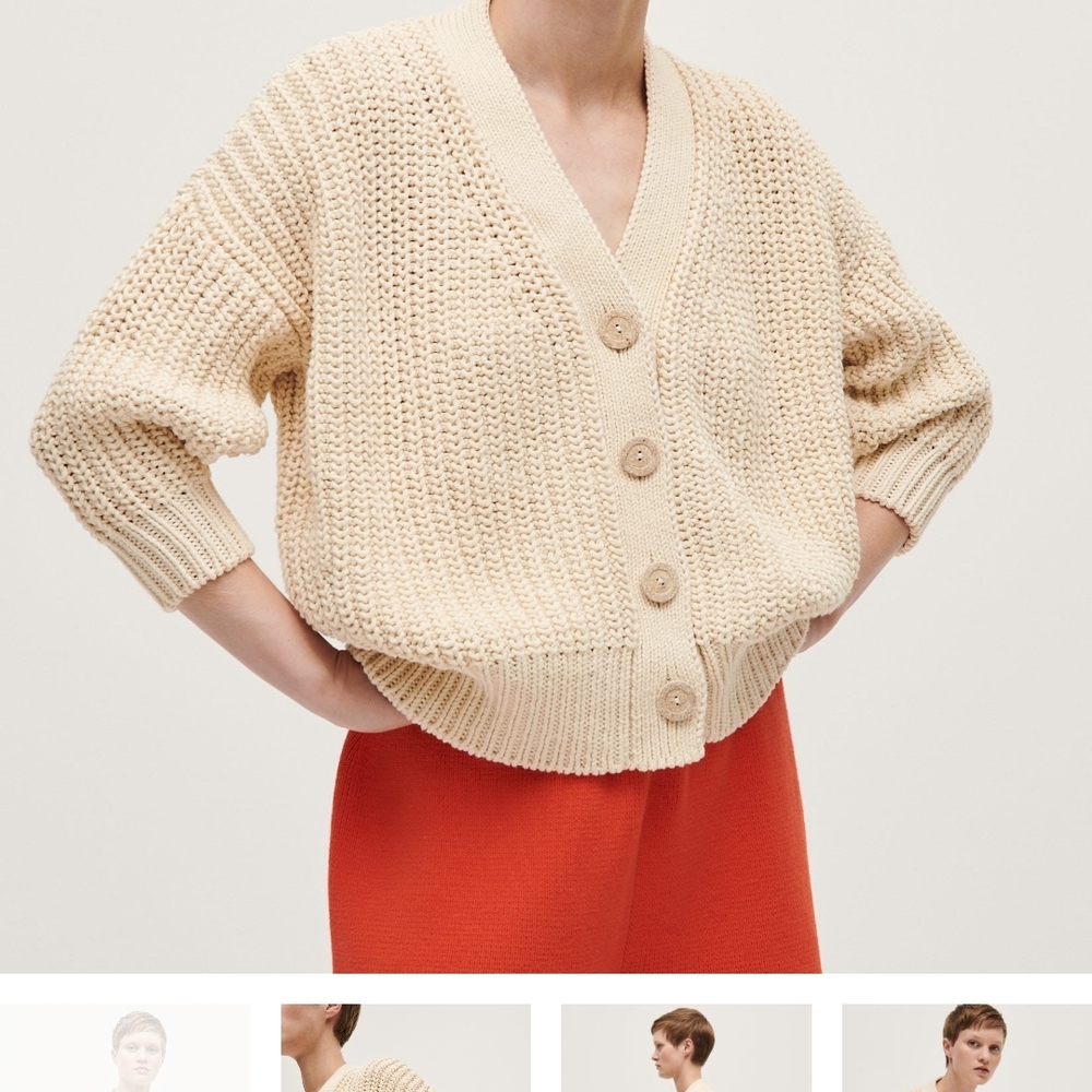Babaa Women's Rib Cotton Cardigan - Cream